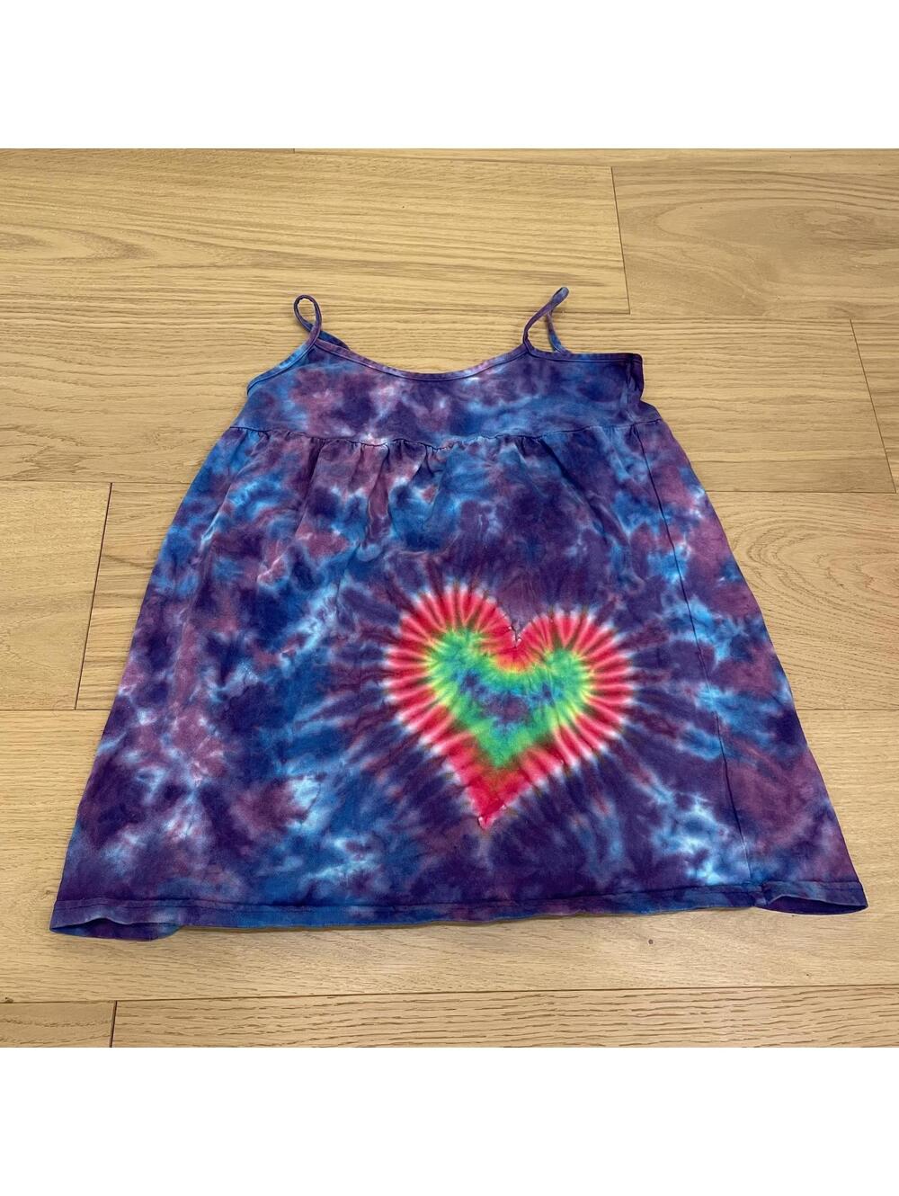 Dharma Trading Co Girls Tie Dye Heart Dress Size 6